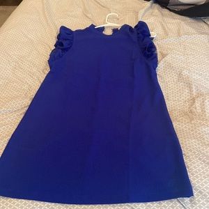 blue high neck dress